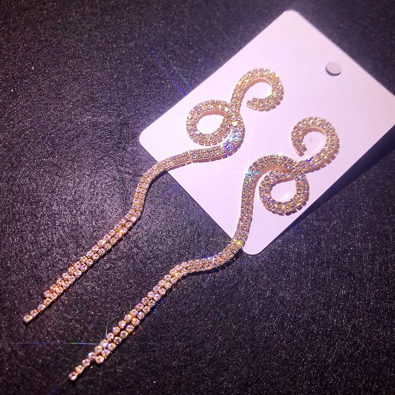 Женские Висячие серьги с длинной кисточкой глянцевый золотистый Серебристый