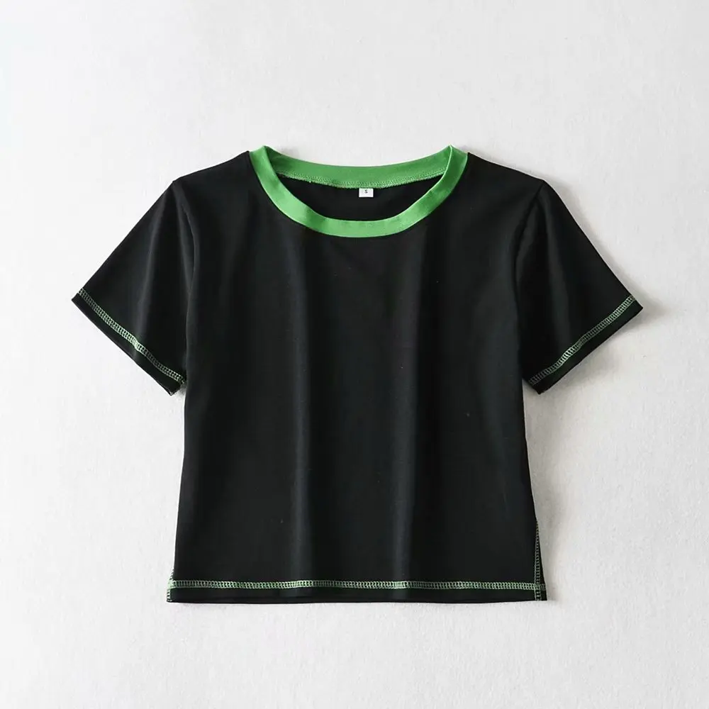 Женский винтажный кроп-топ в стиле Харадзюку милая уличная одежда Корейском лето