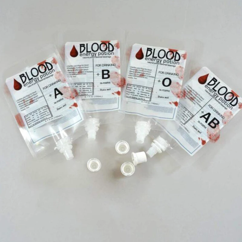 

20PCS Halloween Cosplay Drink Container Bag bar Vampire Blood Props Zombie Beverage Drinks Bags Food Class PVC Water Bottle