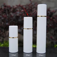 30ml white airless lotion bottle with hot stamping gold loops airless bottle plastic bottle with pressed pump 50pcsl