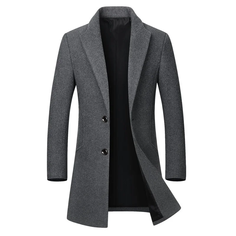 

Зимняя шерстяная куртка мужское высококачественное шерстяное Пальто Повседневное приталенное шерстяное пальто мужское длинное хлопковое...
