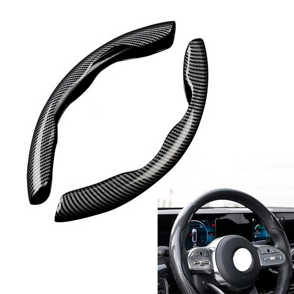 

Car Steering Wheel Booster Cover Carbon Fiber Look Universal Non-Slip Accessory Auto Decoration