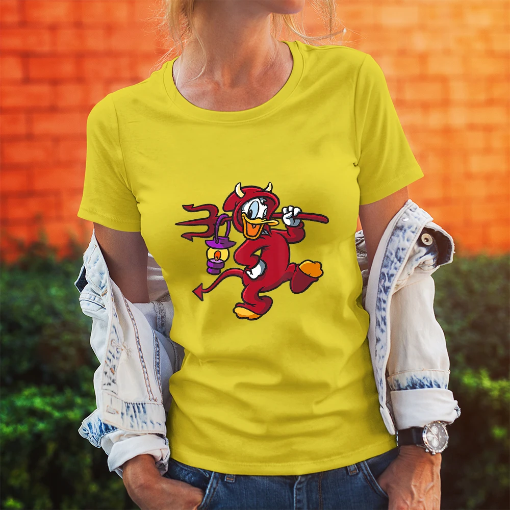 

Donald Duck Disney Women T-Shirts Fashion Outdoor Top Clothes Summer New Cartoon Printing T Shirts Female Comfortable Harajuku