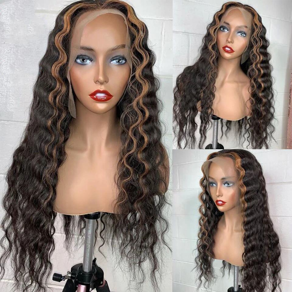 Натуральные Цветные свободные волнистые волосы 360 фронтальные человеческие
