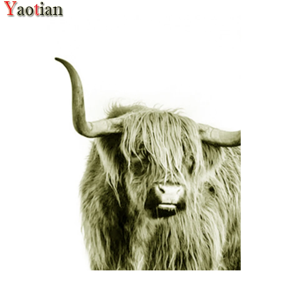 

Набор для алмазной вышивки «сделай сам», картина из квадратных страз 5D с изображением коровы, черных и белых животных, мозаика из страз