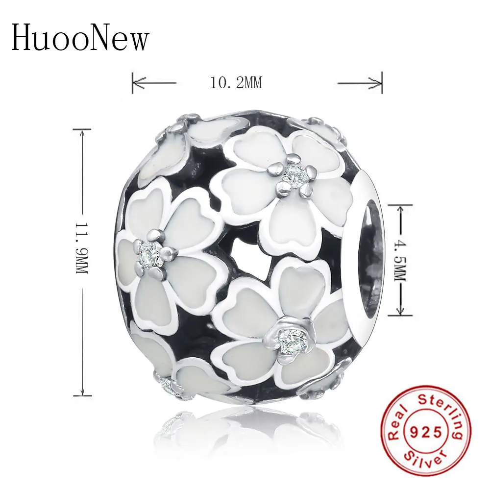 Розовый белый эмаль сердце лепестки цветок бусины подходят к оригинальному