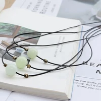 vintage glowing glass pendants necklace for women men luminous in dark fashion clavicle chain jewelry