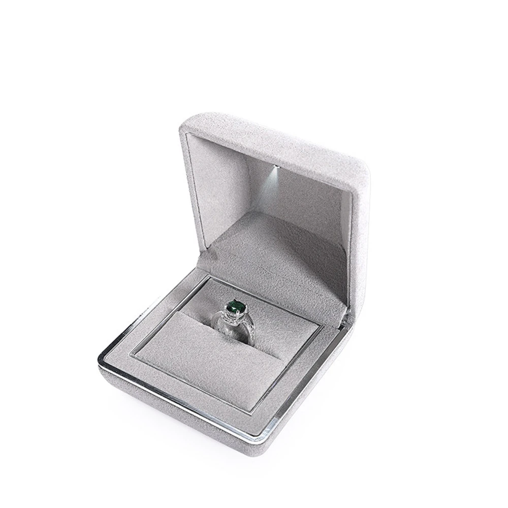 

B-LIFE Ring Jewelry Storage Case Gift Box Earrings Counter Display Props with Led Proposal Engagement Wedding
