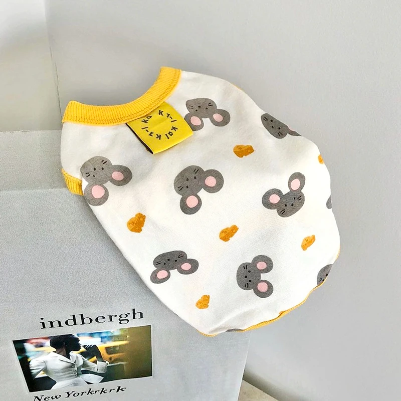 

Sweet Pet Dog Vest Tshirt Summer Dog Cooling Clothes Kawaii Korea Style Pomeranian Chihuahua Shirts Cartoon Dogs Pets Costumes