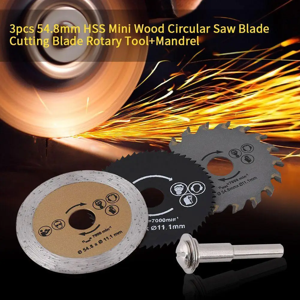 

1/3pcs Out diameter 54.8 mm Metal Cutting Disc Mini Cutting for DREMEL Circular Blade Tools Blade Wood Rotary Saw L1M7