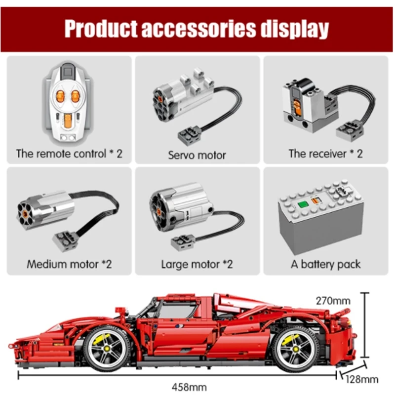 

SEMBO 2615pcs MOC City Remote Control Sports Car Building Blocks high-tech RC Racing Car Model Creator Bricks Toys for Boys