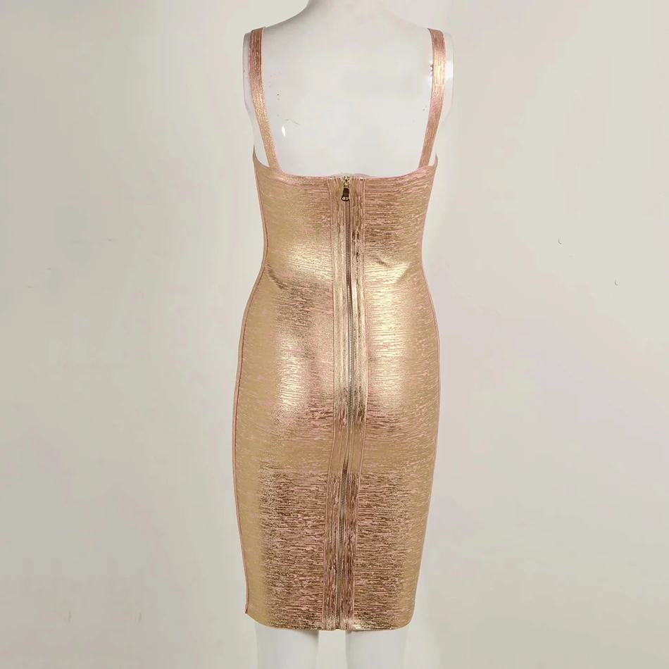 Amily. c новое летнее женское облегающее Бандажное платье Vestidos Золотое розовое золото и серебро с v-образным вырезом тонкое модное женское платье
