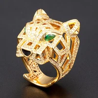 zlxgirl jewelry big size cubic zircon engagement leopard shape mens finger rings jewelry dubai gold anel couple gifts