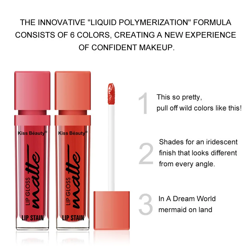 2019 матовая помада для женщин Макияж матовый блеск губ водонепроницаемые жидкие