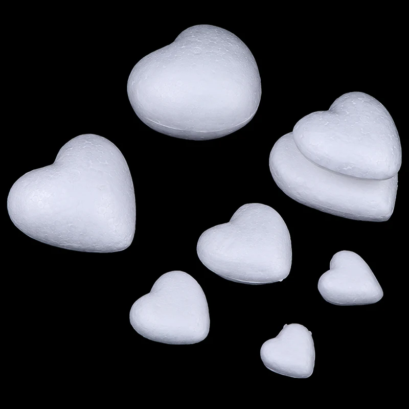 

10pcs Polystyrene Styrofoam Foam Heart-shaped White Balls handcraft For children/kids DIY handmade materials educational toys