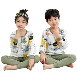 Зимняя домашняя одежда для маленьких девочек и мальчиков из чистого хлопка, Лидер продаж, милая Пижама с животными, детская одежда для сна, детская нижняя рубашка