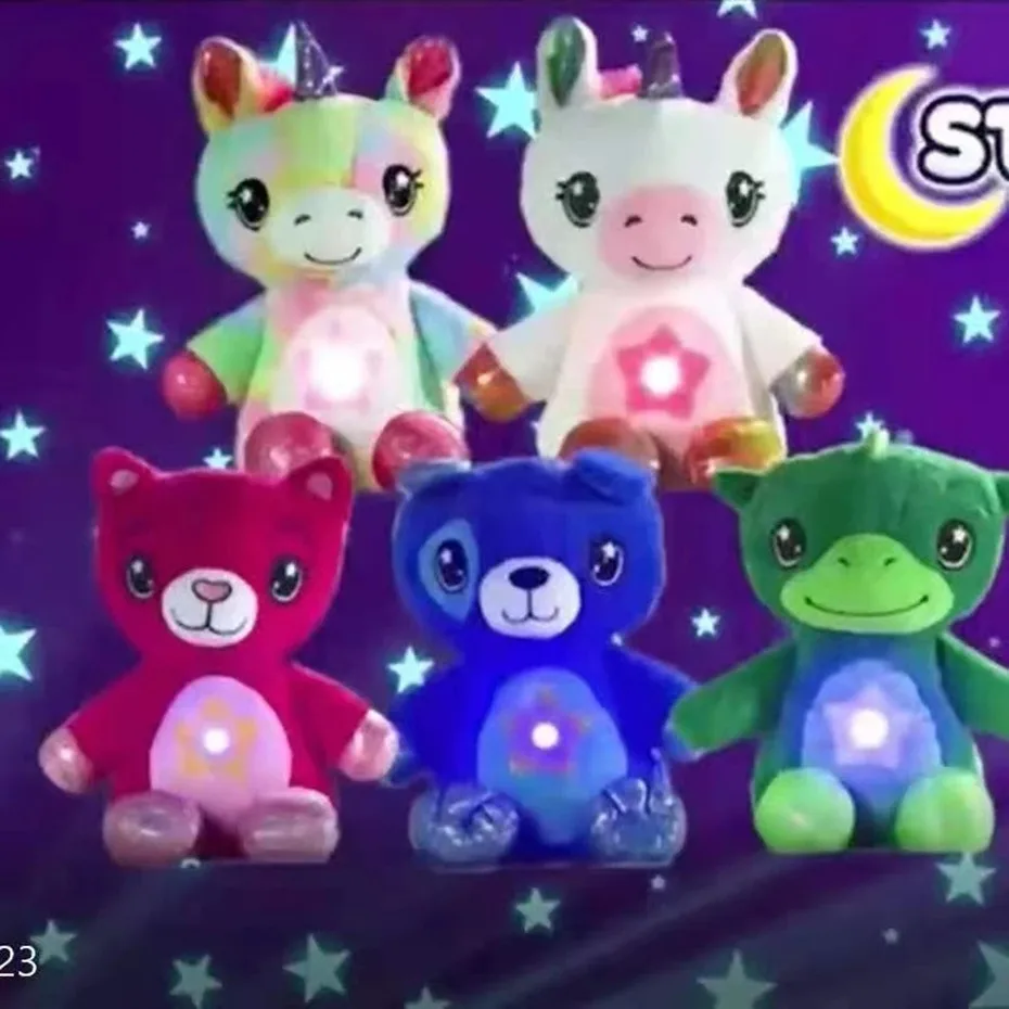 

Star A Belly Plush Toy Stuffed Animal Night Light Projector Dream Comforting Lite Toys Puppy Christmas Gifts For Kids Children