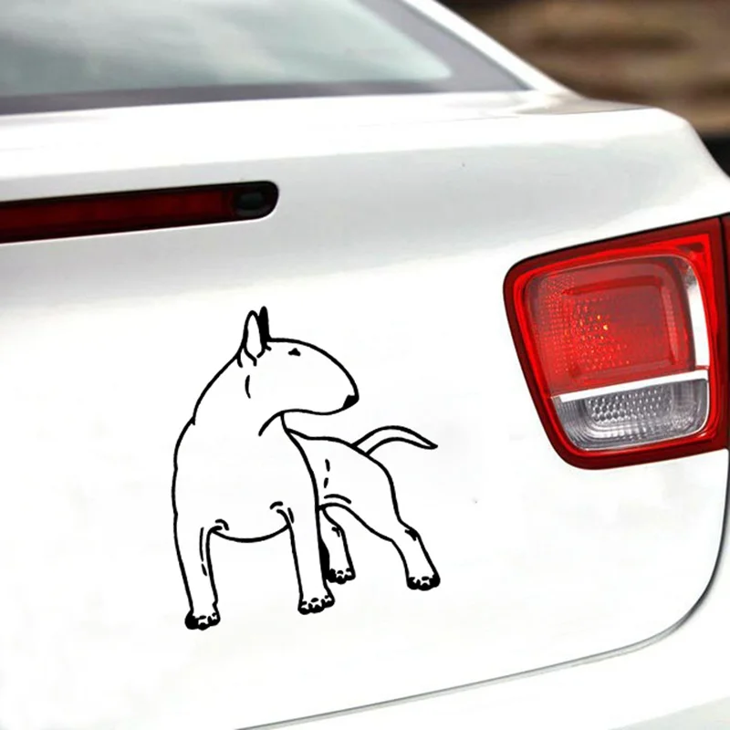

Creativity Reflective Car Sticker Bull Terrier Dog Fashion Window Bumper Decals Cover Scratch Motorcycle Accessory PVC18*16cm