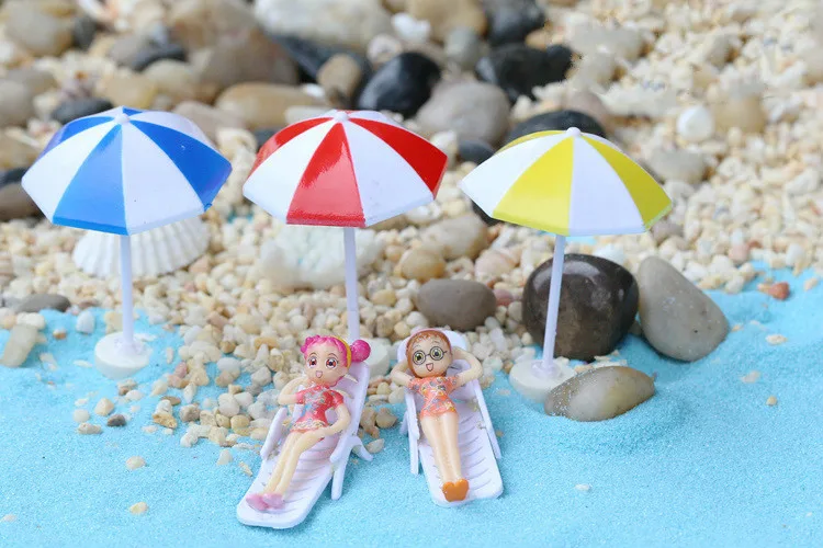lovely fairy garden miniature doll house diy ornament artificial sunshade beach chair boat bird micro diy accessories free global shipping
