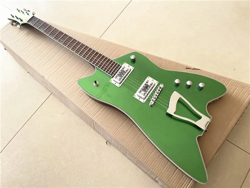 

High quality customized version of metal green electric guitar rosewood fingerboard can be customized