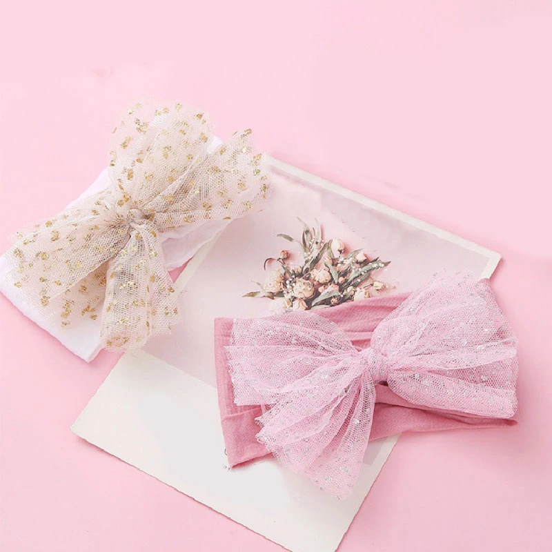 Детская повязка на голову в горошек с бантом для девочек детские повязки тюрбан