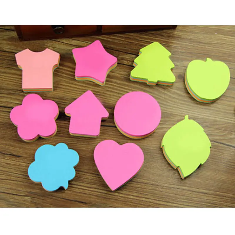 

100pcs/set Colorful Memo Pad Heart Stars Leaf Sticky Notes Planner Stickers For Book Mark Office School Supplies Stationery