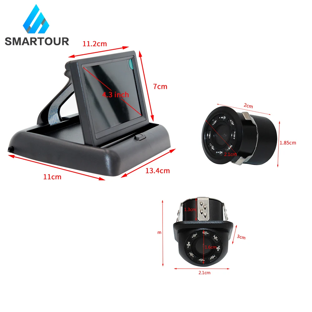 Smartour Автомобильная камера заднего вида 4," Автомобильный монитор TFT lcd парковочная система заднего вида для резервной камеры поддержка VCD DVD обратное изображение