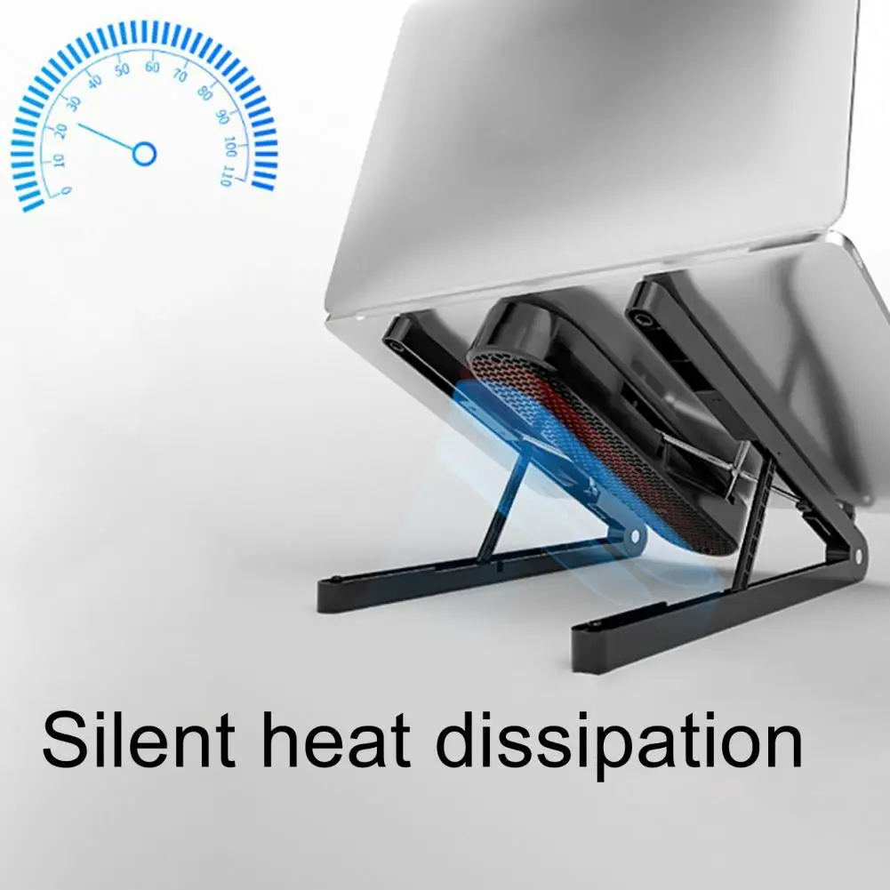 

Notebook computer stand folding radiator exhaust air cooling fan office base plate