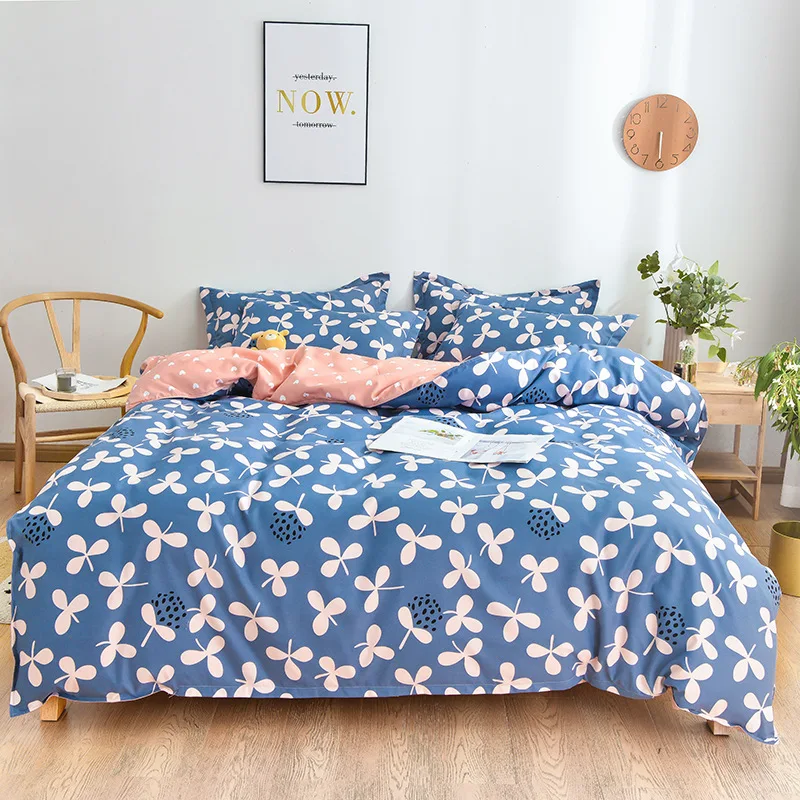 

Hot Four-Piece Bedding Set Cotton&Polyester High-Quality Brushed Printed Warmth Smooth And Soft Sheet Quilt Cover Pillowcases