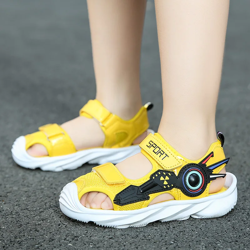 

Kids Sandals Summer Protect Toes Children's Sandals Soft Easy Bend Boys Girls Beach Shoes EVA Material Sole Sandal 4-12Year