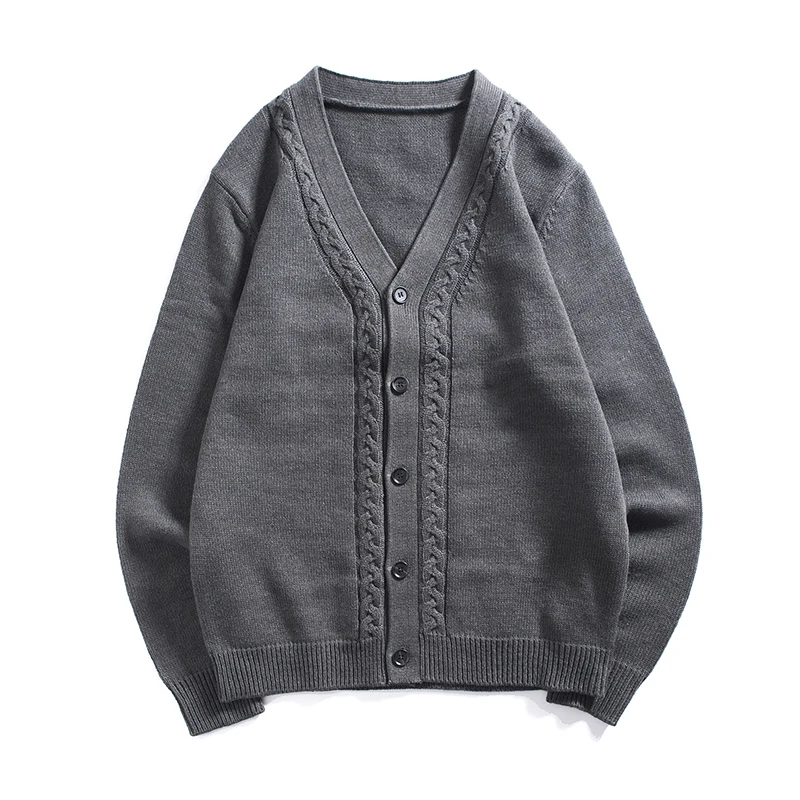 Японский вязаный кардиган Мужская одежда толстый трендовый ретро свитер мужская