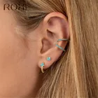 ROXI минималистичные круглые серьги-гвоздики из стерлингового серебра 925 пробы, изящные крошечные серьги в горошек, циркон в один ряд, модные корейские ювелирные изделия