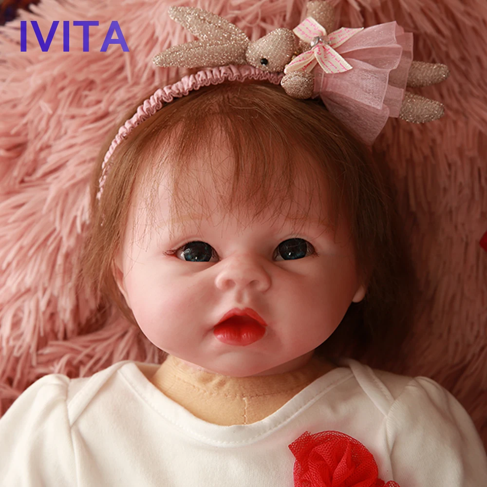 IVITA DS1806 49 см levensechte babypoppen кремния reborn baby Мягкая кукла девочка с нарисованными ногтями посаженные волосы игрушки для детей