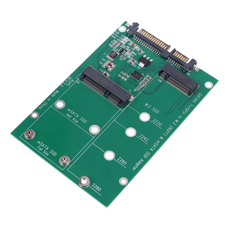 Адаптер mSATA и M.2 (B Key NGFF) переходник C26 размер 2 в 1 с несколькими SSD на SATA 3 III|ssd to sata|ssd