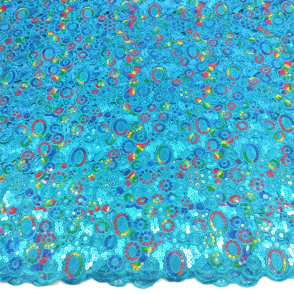 

5 Yards New Handcut African Organza Lace Fabric With Sequins 2021 Nigerian Sewing Sequence French Lace Fabric High Quality