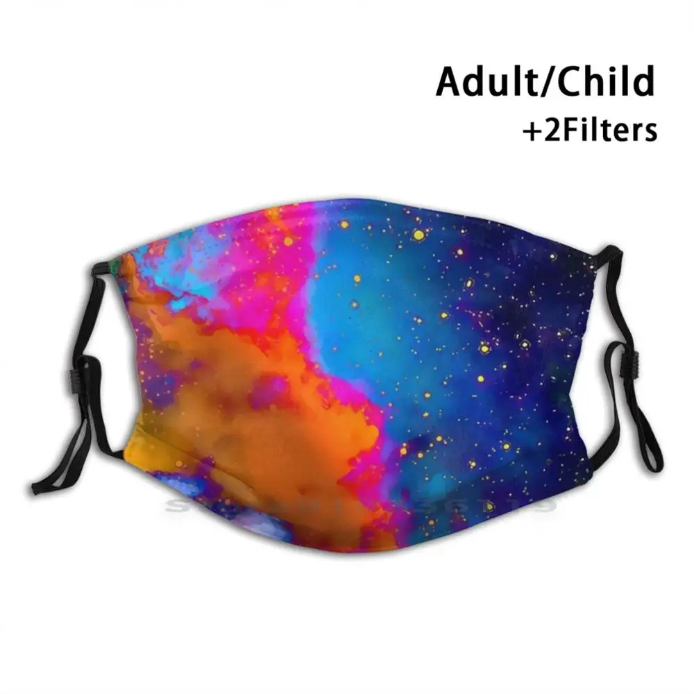 

Cosmic Space And Stars , Color Cosmic Abstract Background Adult Kids Washable Funny Face Mask With Filter Astronaut Astronomer