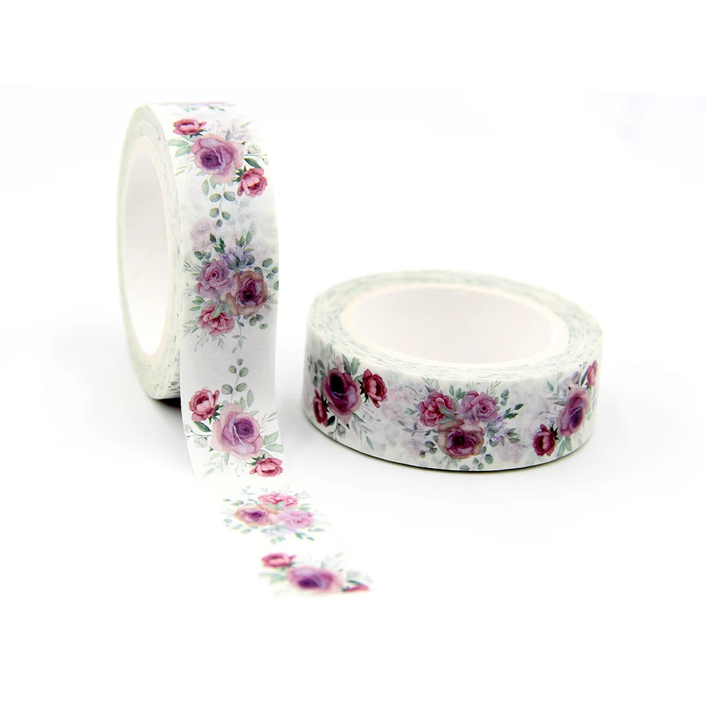 

NEW 1PC 15mm x 10m Flowers Leaves Floral Watercolor Tape Scrapbook Paper Masking Adhesive Washi Tape