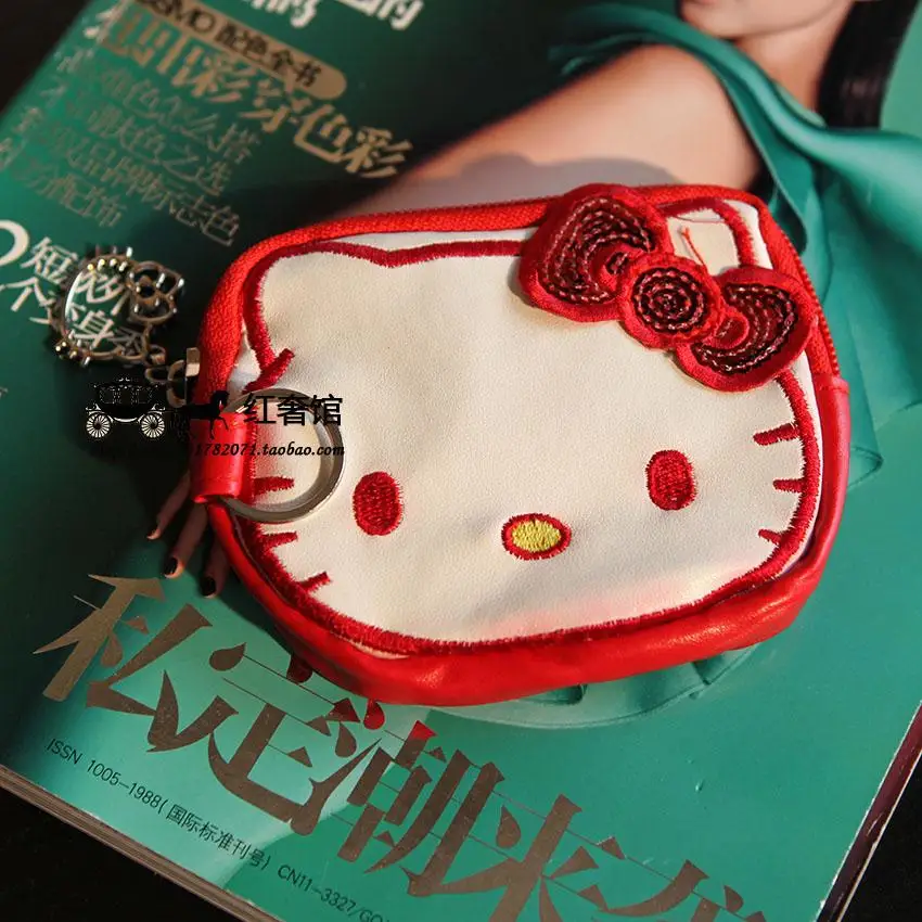 

Cartoon Hello Kitty Cat Head Wallet Girls Cute Coin Purse Card Case Children's Coin Storage Bag Key Case Ladies Bags