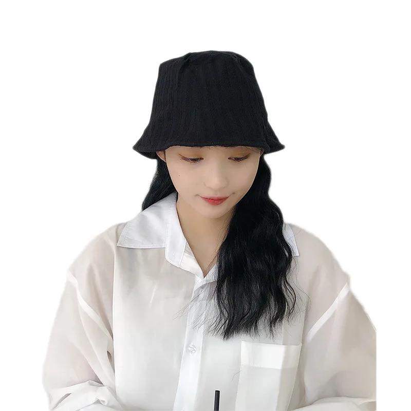 Summer Thin Fisherman Hat Korean Wild Pure Color Simple Sun Hat Student Bucket Hat Black and White