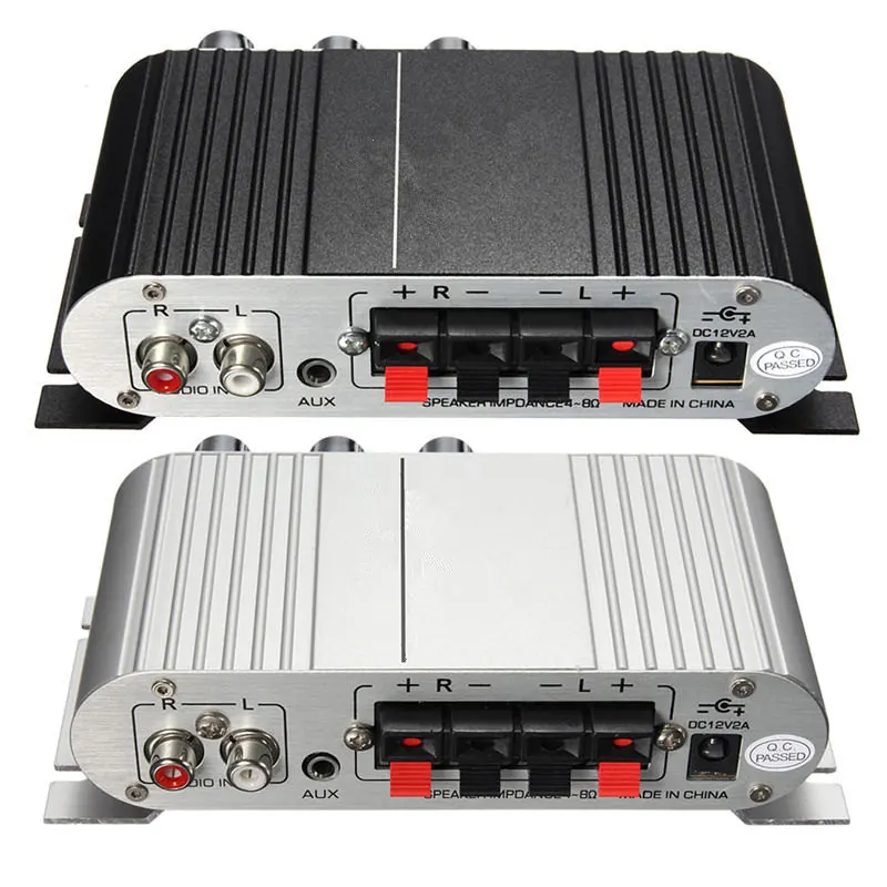Автомобильный усилитель 12V Мини Hi-Fi 2,1 автомобильный усилитель MP3 MP4 стерео аудио плеер Авто звуковой разъем Усилитель-сабвуфер для mp3 PC DVD проигрыватель компакт-дисков