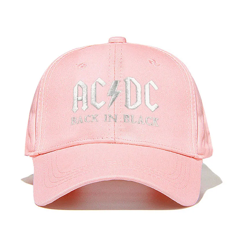 pink white Новинка, бейсболка с полосами AC/DC, кепка в стиле рок, хип-хоп, Мужская бейсболка acdc, Кепка с вышитыми буквами, Повседневная шляпа для диджея, рок, папы, Прямая поставка - Цвет: pink white
