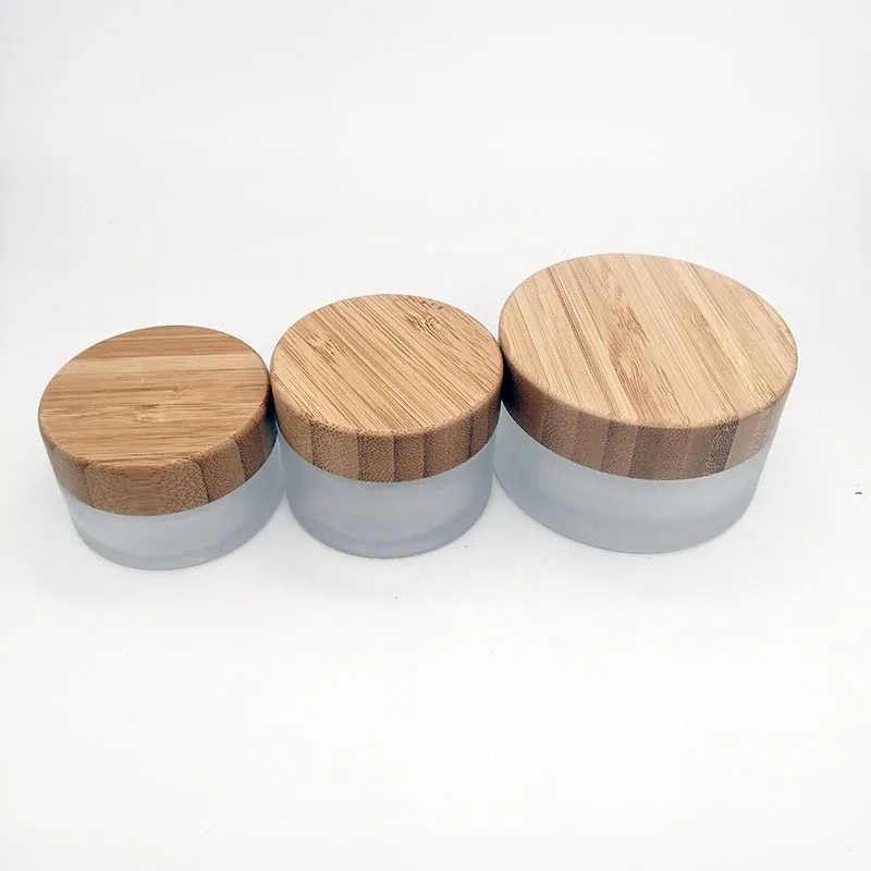 3 шт. бамбуковые стеклянные банки для крема 30 г 50 100 г|Многоразовые бутылки| |