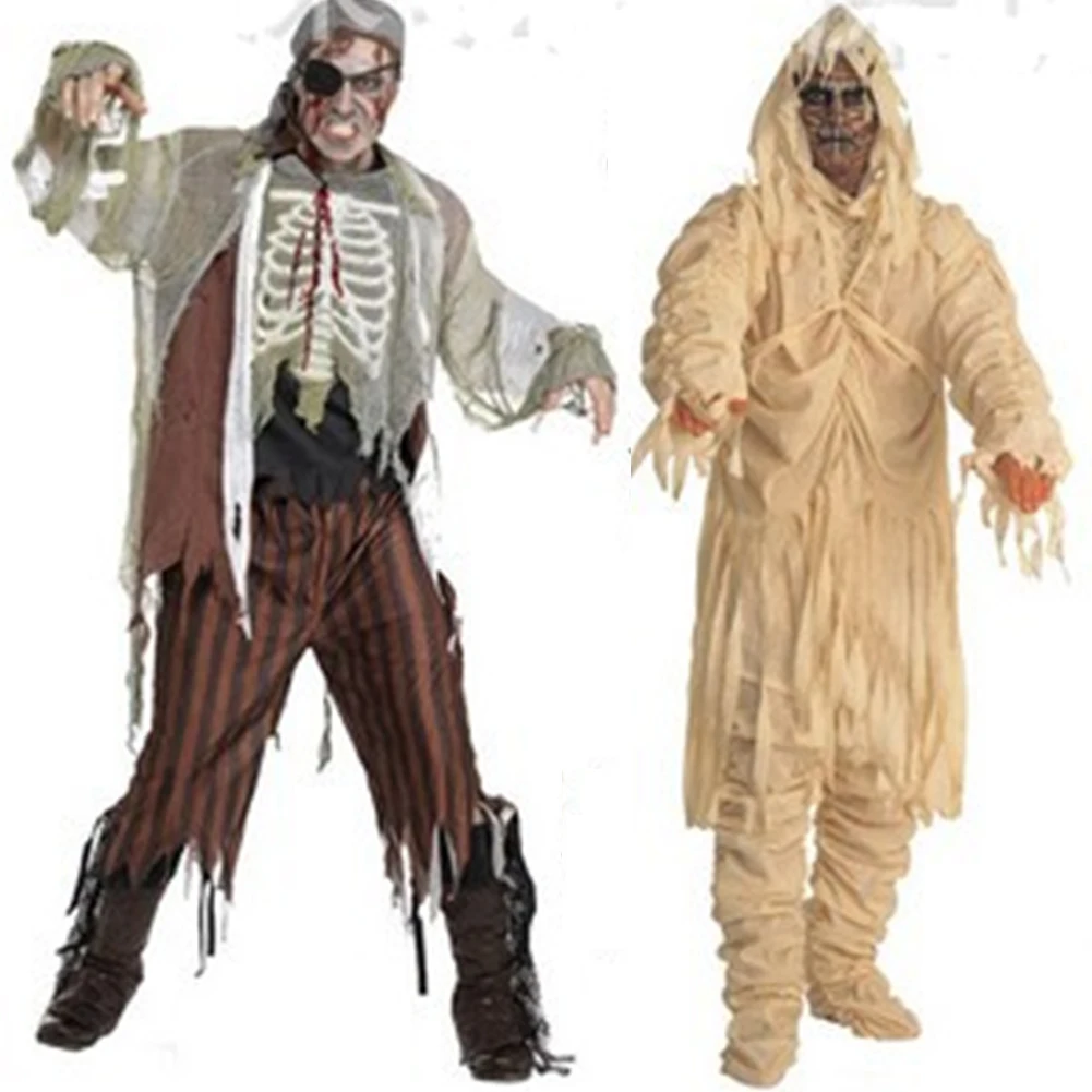 Adults Halloween Complete Zombie+Mask Fancy Dress Horror Costume Mens Cosplay Outfits Party Mens Fancy Dress Costume