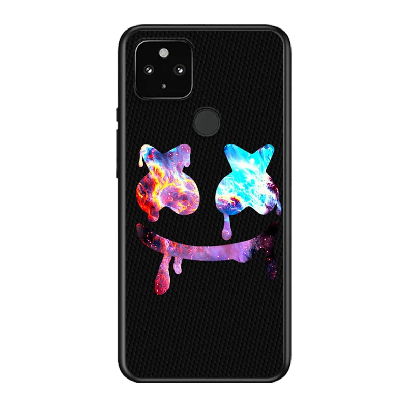 

Sad Smiley Art Soft TPU Silicone Black Cover For Google Pixel 5 4A 5G 4 XL Phone Case