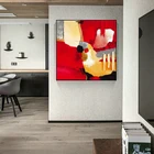 Популярные творческие абстрактные картины и репродукции, настенное Искусство Холст Живопись красные абстрактные картины для декора гостиной без рамки