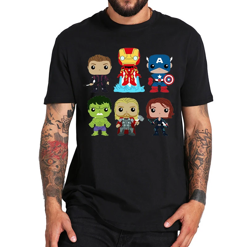 

Футболка мужская с принтом Железного человека, модная Свободная белая городская футболка с короткими рукавами, с принтом супергероя, лето