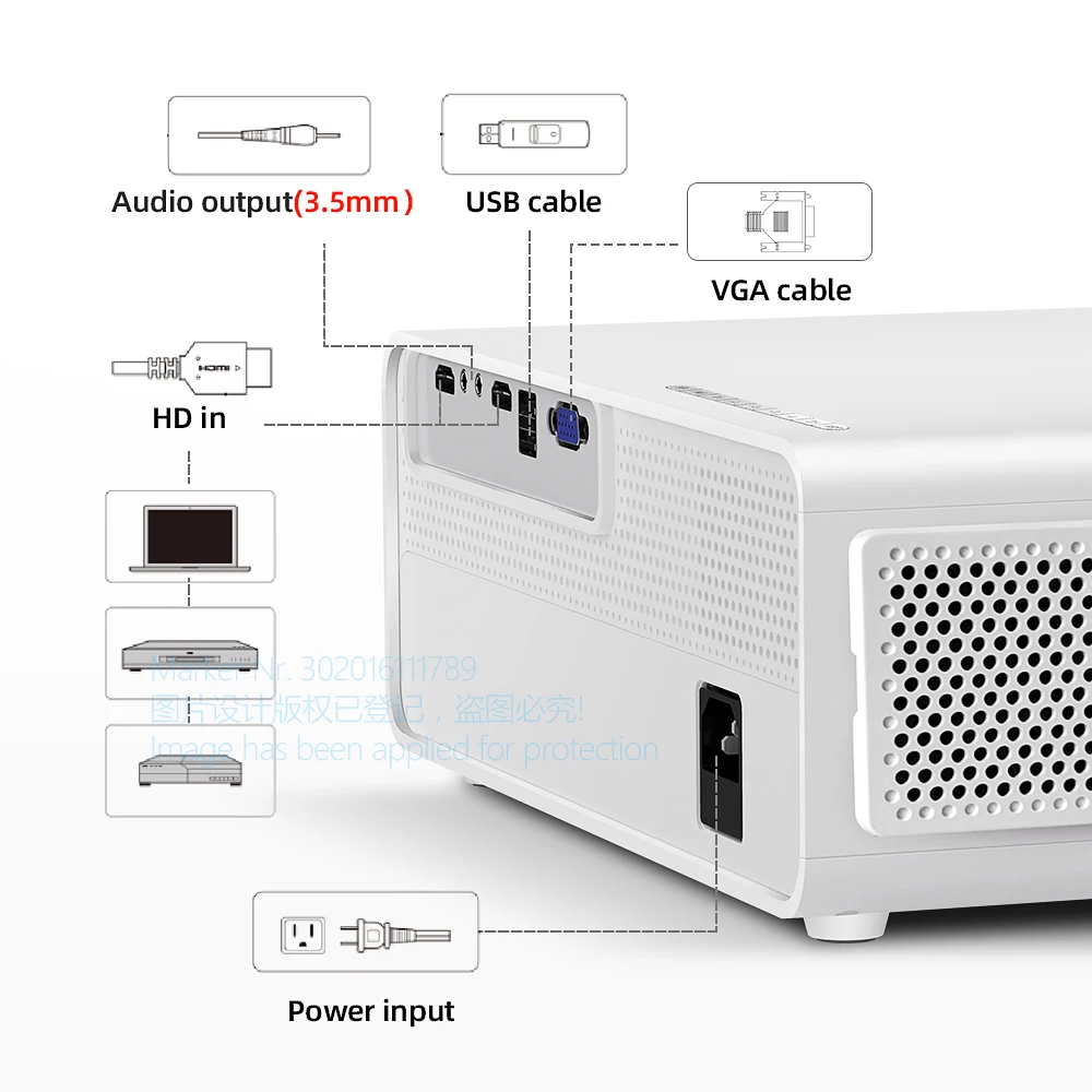 AUN Full HD проектор AKEY7Max родной 1080P 7500 люмен 3D дома Кино Поддержка 4K подходит для