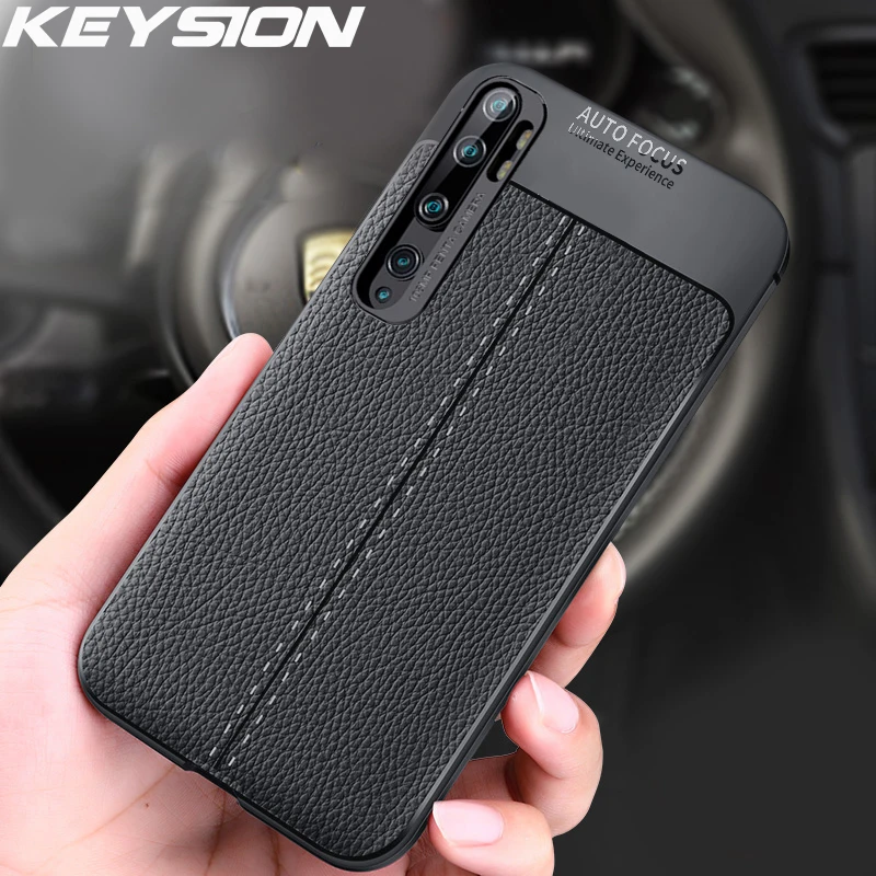 KEYSION противоударный чехол для Xiaomi Mi Note 10 Pro мягкий силиконовый Ltchi с узором