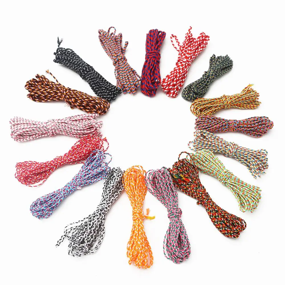 

5 M/bag Width 3.5mm Multicolor Polyester Cotton Braided Rope String Cord For DIY Bracelet Necklace Hair Ornament Jewelry Makings