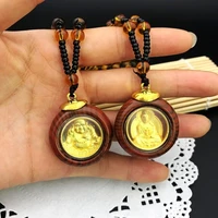 2021 new chinese buddhism peach wood buddhist necklace golden color patronus necklace benediction necklace jewelry wholesale